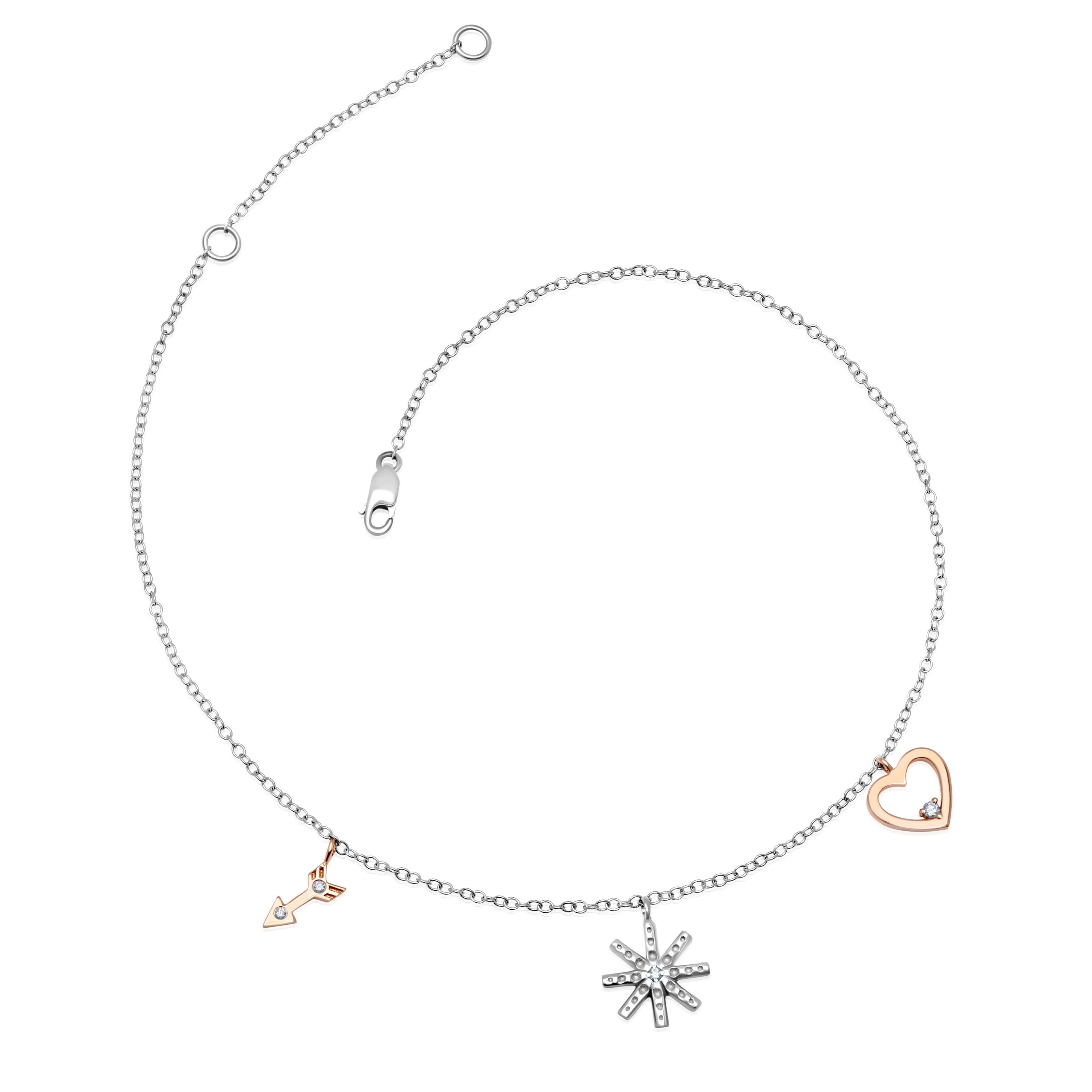 white gold anklet